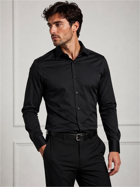 Dkny Other - DKNY Y2K Black Slim Fit Dress Shirt Men’s 15.5 34/35 Button Front NWOT